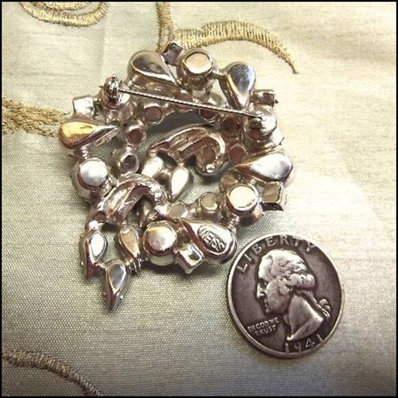 1950s Signed Weiss Diamondesque Crystal Vintage Brooch 13407 - Picture 6 of 6